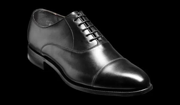 Men Unbeatable Price Duxford - Black Calf - Toe Cap Oxford Shoe Barker Shoes Mens Oxfords
