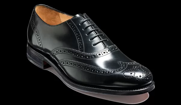 Tailored Barker Shoes Mens Oxfords Glasgow - Black Hi-Shine Men