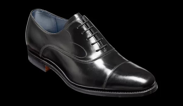 Mens Oxfords Barker Shoes Men Chic Hartley - Black Hi-Shine Oxford Toe-Cap Shoe