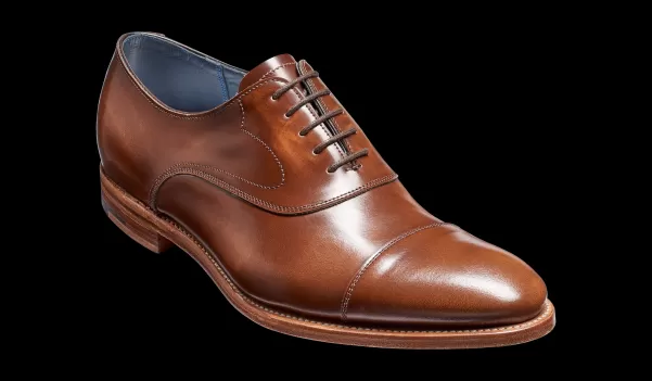 Men Mens Oxfords Barker Shoes Luxurious Hartley - Cedar Hi-Shine Oxford Toe-Cap Shoe