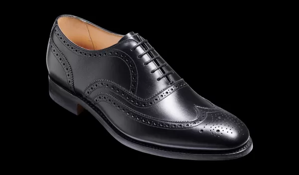 Men Mens Oxfords Barker Shoes Comfortable Malton - Black Calf Brogue