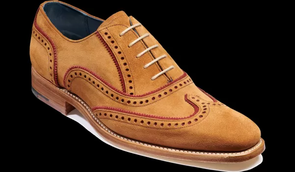 Bargain Barker Shoes Mens Oxfords Spencer - Terra / Burgundy Suede Men
