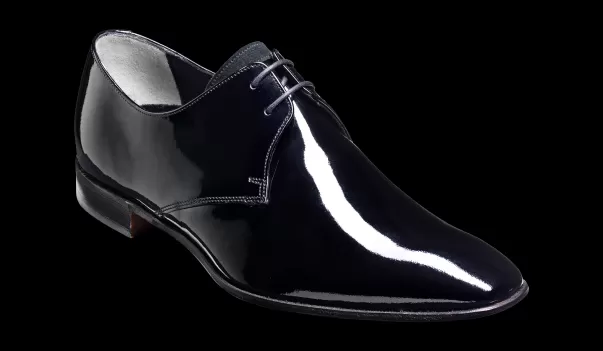 Mens Derbys Time-Limited Discount Barker Shoes Goldington - Black Patent / Suede Black Derby Dress Shoe Men