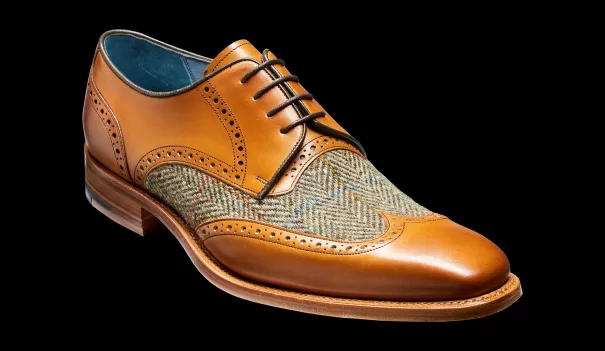 Mens Derbys Men Barker Shoes Introductory Offer Jackson - Cedar Calf / Green Tweed