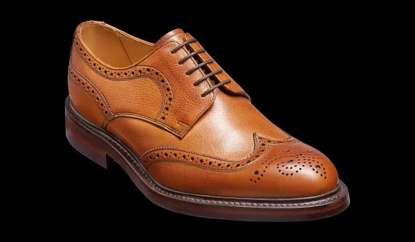 Inexpensive Mens Derbys Men Barker Shoes Kelmarsh - Cedar Grain Wingtip Brogue