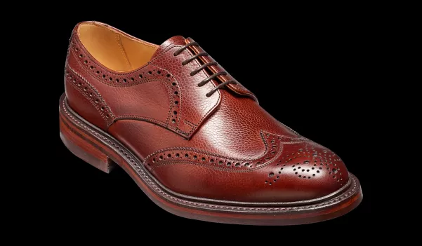Barker Shoes Mens Derbys Men Kelmarsh - Cherry Grain Wingtip Brogue High-Quality