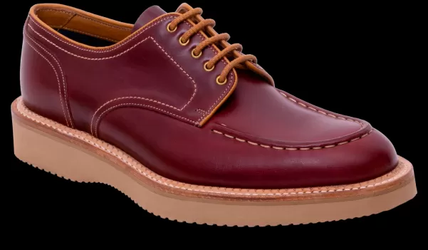 Mens Derbys Durable Barker Shoes Michigan - Burgundy Waxy Calf Men