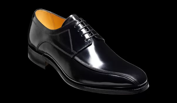 Mens Derbys Barker Shoes Newbury - Black Hi-Shine Derby Shoe Men Chic