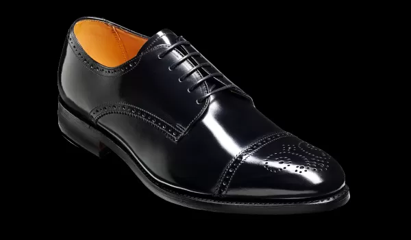 Men Perth - Black Hi-Shine Derby Shoe Mens Derbys Barker Shoes Deal