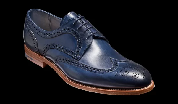 Barker Shoes Victor - Navy Hand Painted Derby Reliable Men Mens Derbys