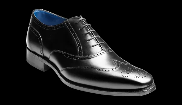 Johnny - Black Calf Brogue Barker Shoes Mens Brogues Men Practical