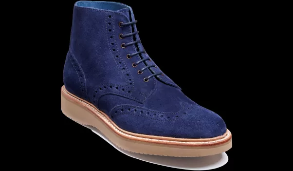 Barker Shoes Mens Brogues Terry - Navy Suede Special Deal Men