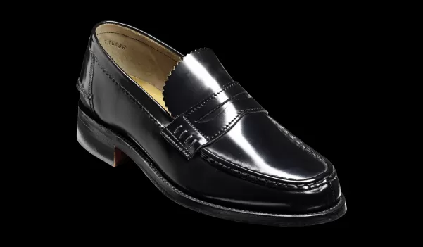 Caruso - Black Hi-Shine - Penny Loafer Shoe Men Mens Loafers Vivid Barker Shoes