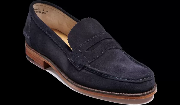 Barker Shoes Coupon Mens Loafers Men Caruso - Navy Suede