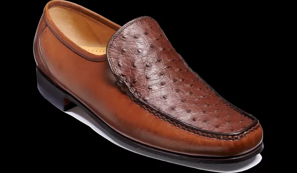 Javron - Ostrich / Brown Calf Mens Loafers Men Barker Shoes Efficient