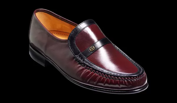 Purchase Mens Loafers Men Barker Shoes Jefferson - Burgundy / Black Kid