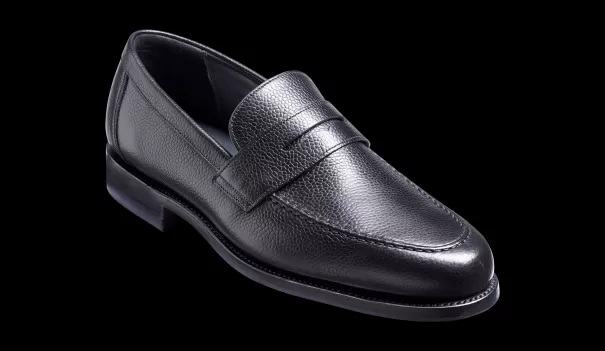 Slashed Men Mens Loafers Barker Shoes Jevington - Black Grain Loafer Shoe