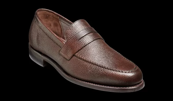 Barker Shoes Mens Loafers Men Special Jevington - Dark Brown Grain Loafer Shoe