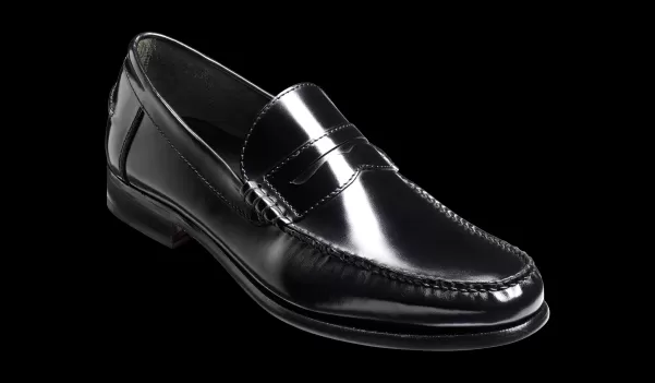 Mens Loafers Men Order Barker Shoes Newington - Black Hi-Shine
