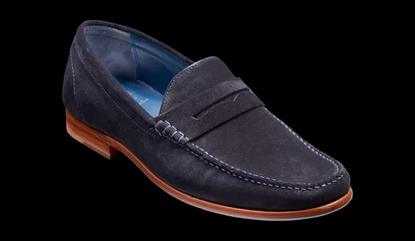 William - Dark Navy Suede Loafer Generate Mens Loafers Men Barker Shoes