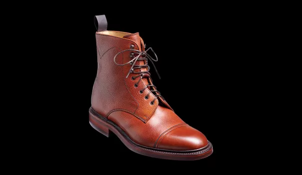 Barker Shoes Donegal - Antique Rosewood Grain - Top Cap Boot Men Bold Mens Boots