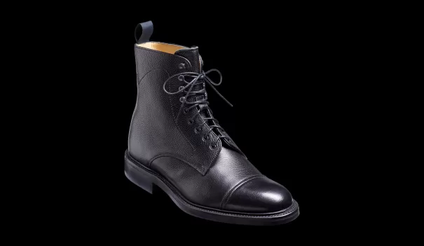 Mens Boots Men Barker Shoes Donegal - Black Grain - Mens Top-Cap Boot Purchase