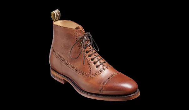 Barker Shoes Men Mens Boots Safe Foley - Mid Brown Soft Grain Toe-Cap Boot