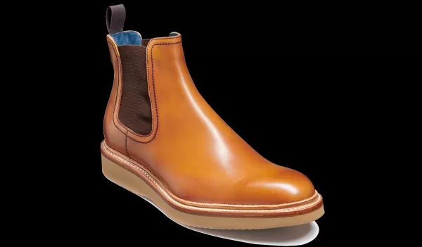 Barker Shoes Men Fred - Rosewood Hand Painted Mens Boots Top