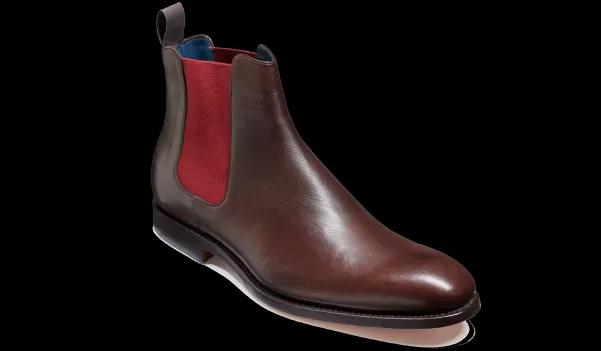 Hopper - Dark Walnut / Burgundy Elastic Convenient Men Mens Boots Barker Shoes