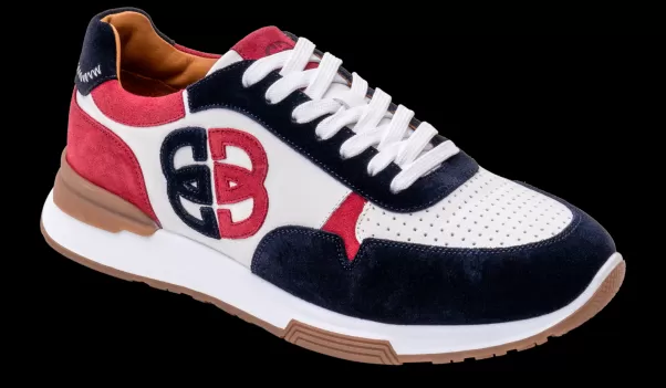 Barker Shoes Boston - Red/White/Navy Artisan Men Mens Sneakers