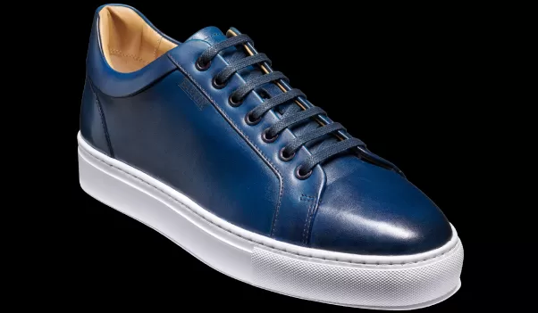 Practical Barker Shoes Sam - Navy Hand Painted Men Mens Sneakers