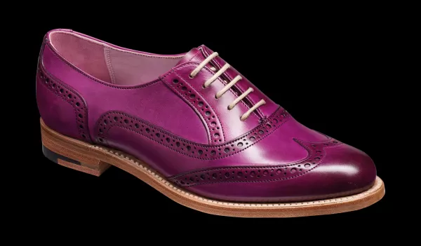 Barker Shoes Women Smart Womens Brogues Fearne - Purple Hand Painted - Ladies Brogue Shoe