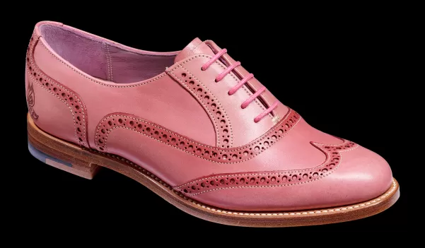 Women Barker Shoes Refined Womens Brogues Santina - Pink / Glitter Crust Brogue