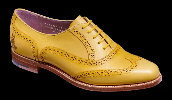 Barker Shoes Womens Brogues Women Final Clearance Santina - Yellow / Glitter Crust Brogue