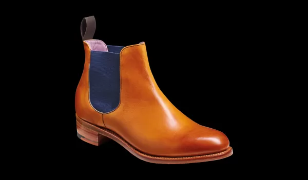 Violet - Cedar Calf / Blue Elastic Boot Organic Barker Shoes Womens Boots Women