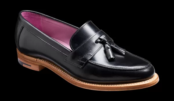 Barker Shoes Imogen - Black Calf - Tassel Loafer Shoe Top Womens Loafers Women