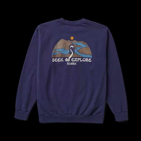 Shirts Retro Blue Seek & Explore Crew Sweatshirt Men