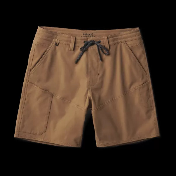 Budget-Friendly Shorts Men Dark Khaki Explorer Long Road Shorts 18